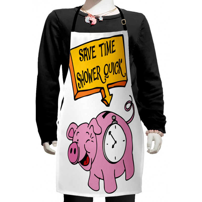 Save Time Shower Quick Piggy Kids Apron