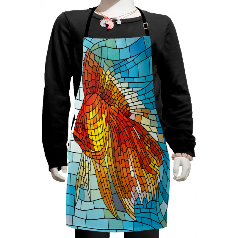 Stained Glass Mosaic Fish Art Kids Apron