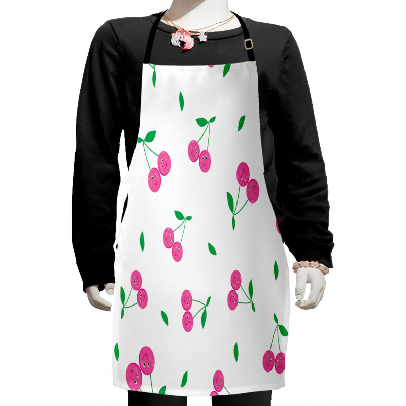 Cherries with Smiling Faces Kids Apron