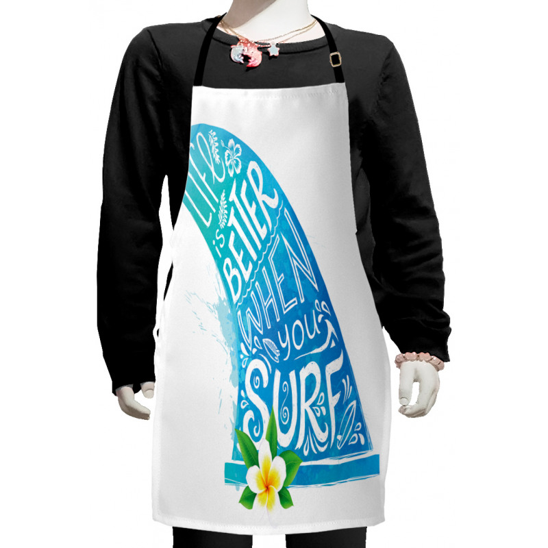 Wave with Bali Flower Kids Apron