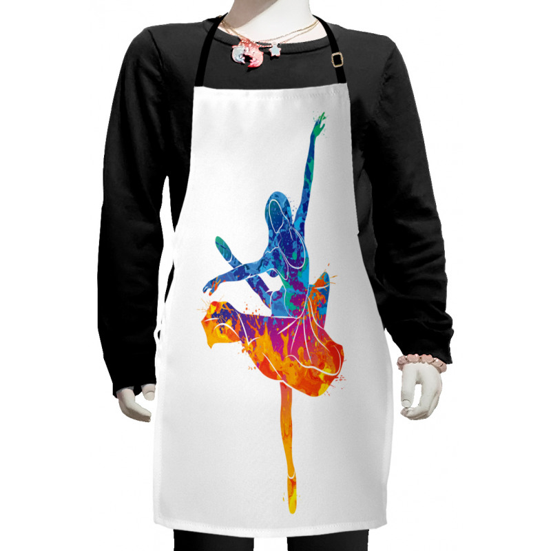 Colorful Ballerina Girl Pose Kids Apron