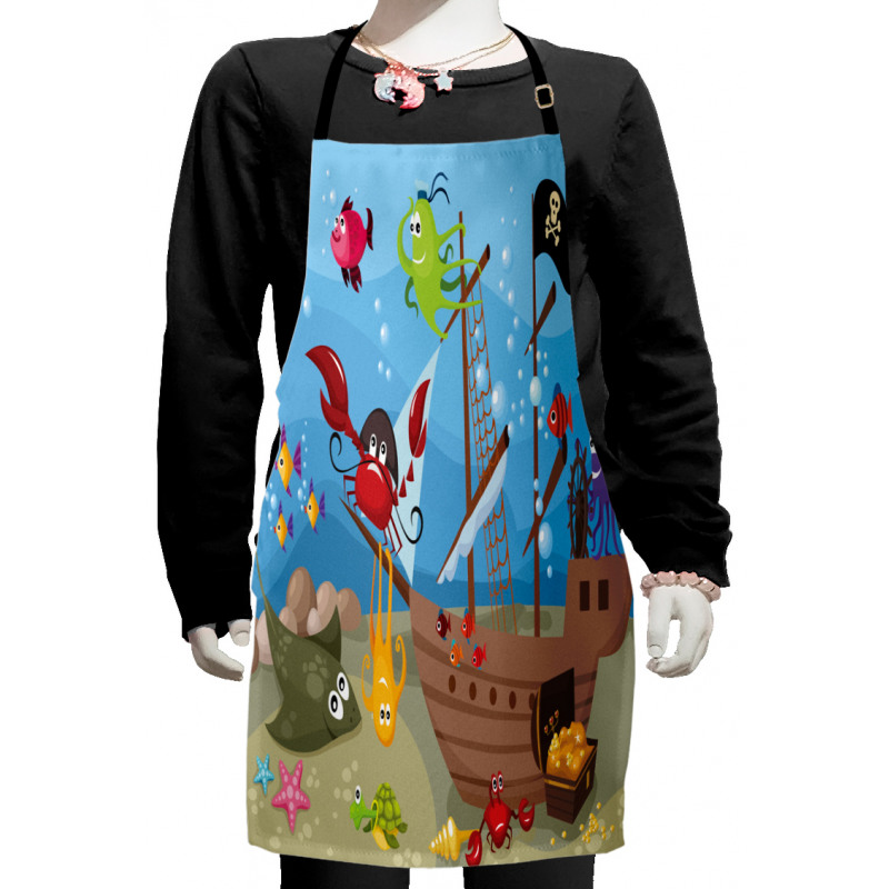 Ship Underwater Animals Kids Apron