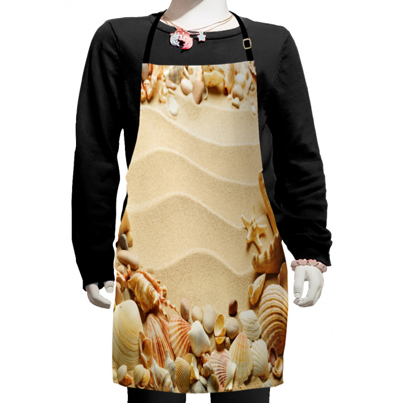 Blurry Ocean Seashells Sandy Kids Apron