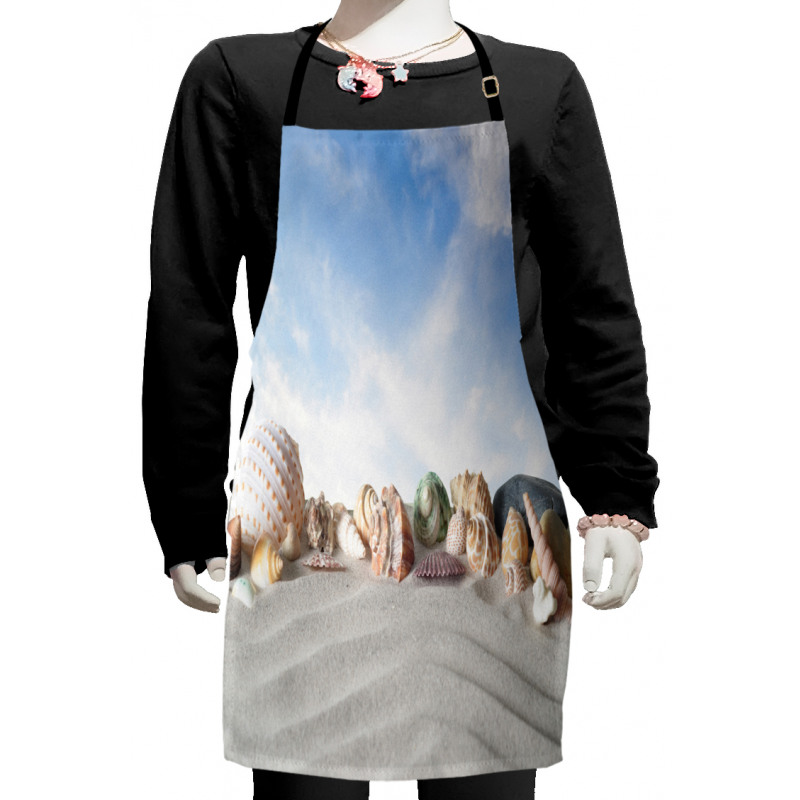 Seashells on Sand Hill Sky Kids Apron