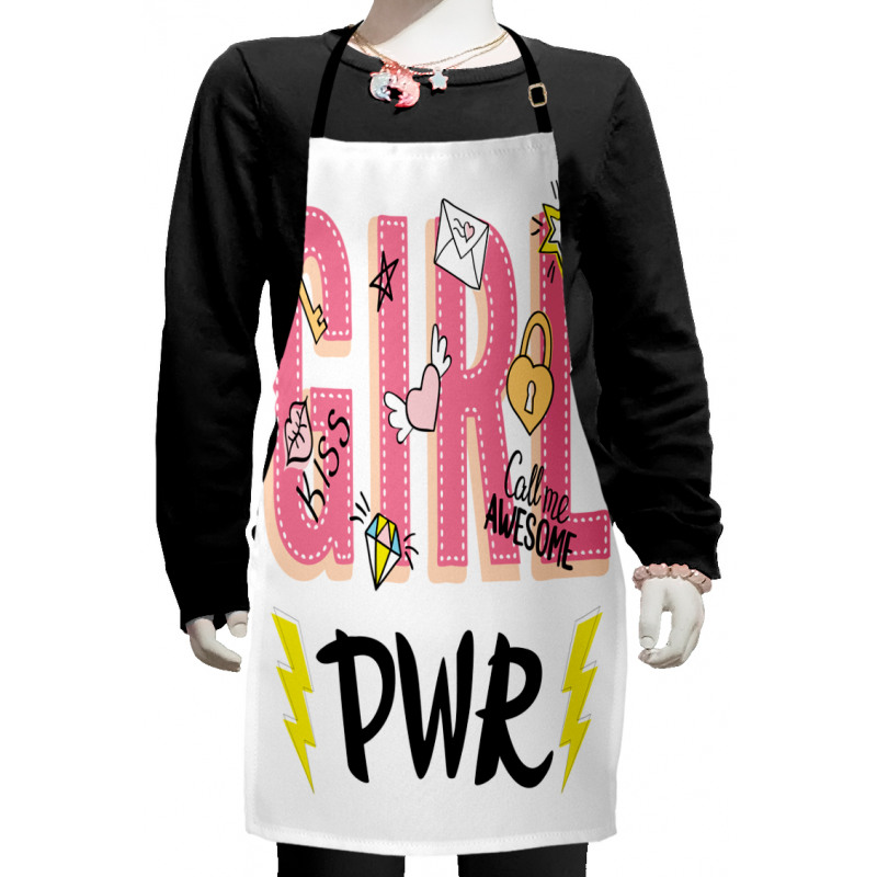 Girl Power with Hearts Kids Apron