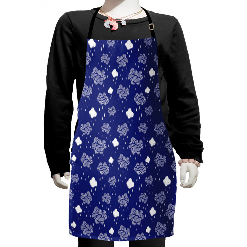 Vertical Short Striped Rainy Kids Apron