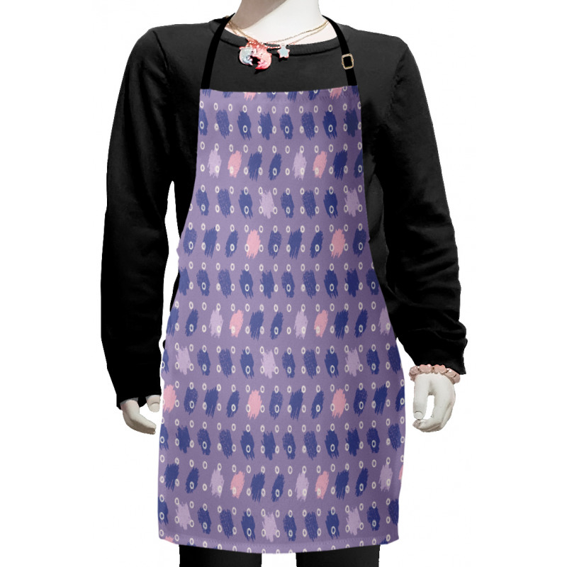 Paintbrush Blow Violet Hues Kids Apron