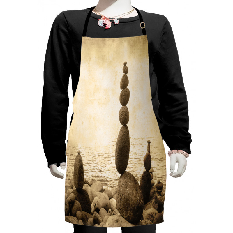 Rocks Calm Sepia Art Kids Apron