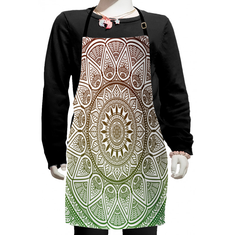 Ethnic Leafy Round Ornate Kids Apron