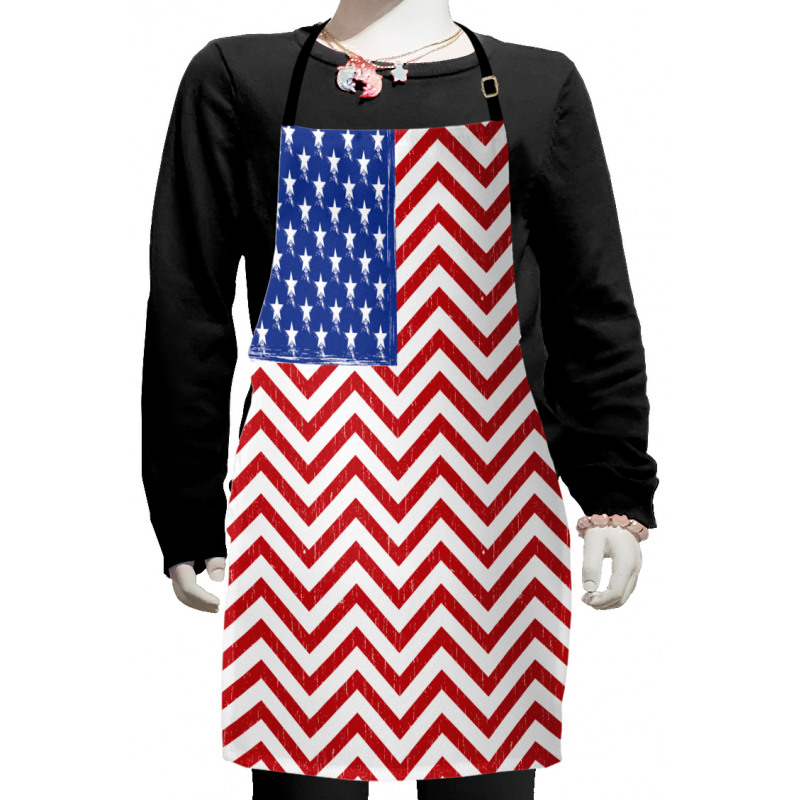 Country Flag with Zigzag Lines Kids Apron