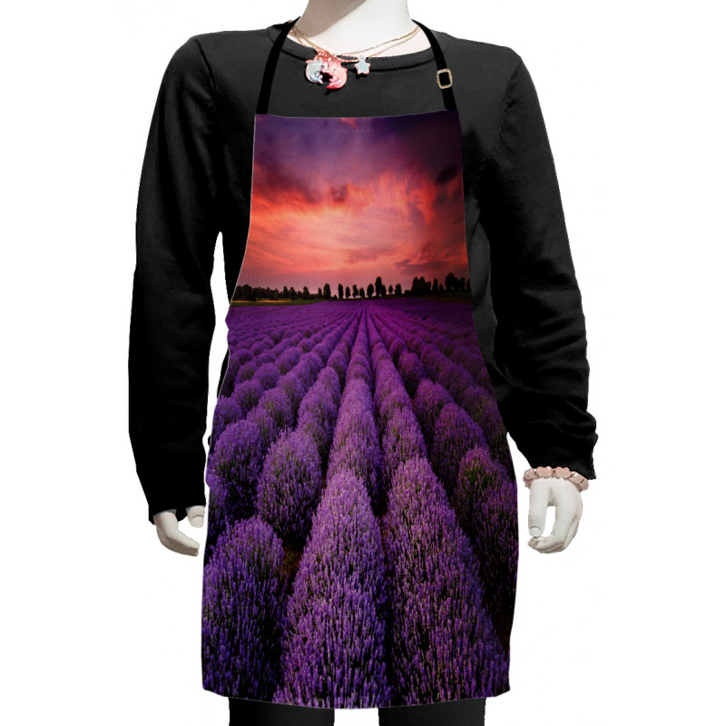 Lavender Field Sunset Kids Apron