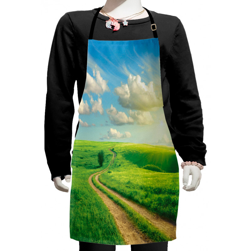 Grassy Hill Sky Pathway Kids Apron