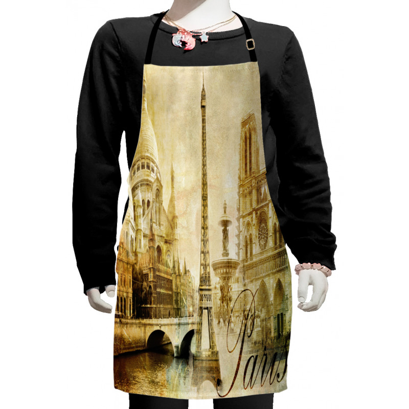 Vintage Style Landmarks Photo Kids Apron