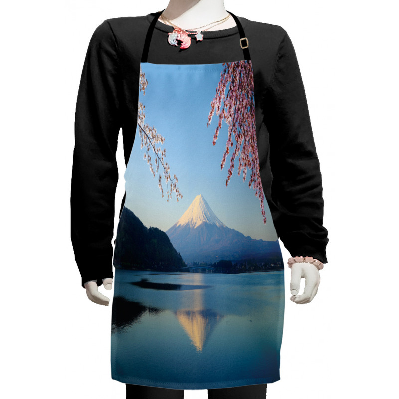 Japan Mountain and Sakura Kids Apron