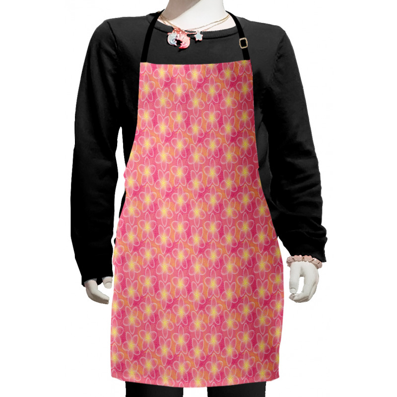 Dotted Plumeria Frangipani Kids Apron