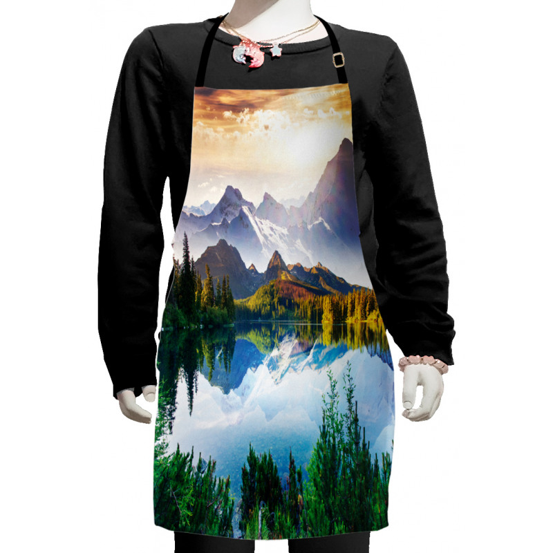 Winter Mountains Morning Kids Apron