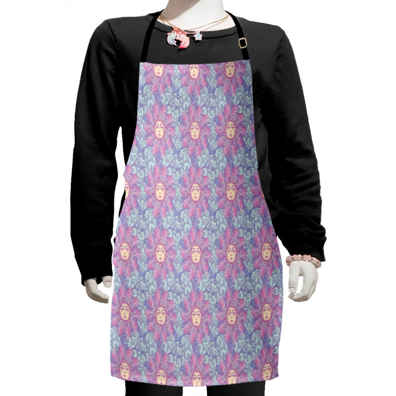 Fairytale Sun with Human Faces Kids Apron