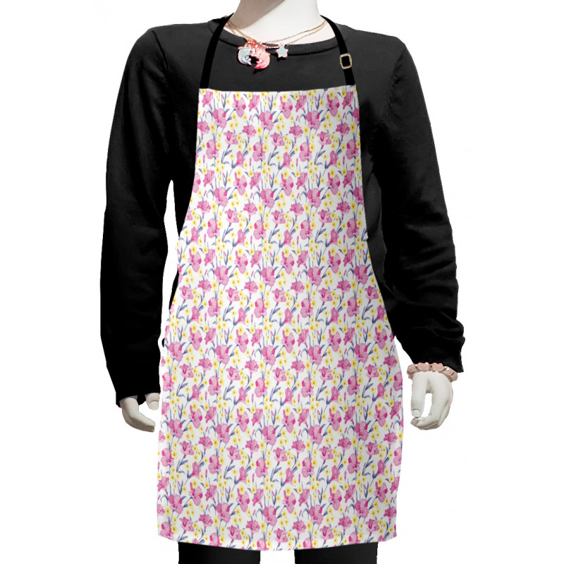 Plumeria and Pink Hibiscus Kids Apron