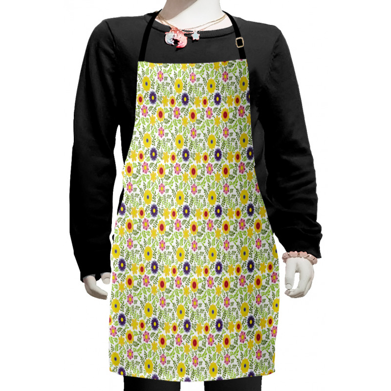 Blooming Seasonal Flowers Kids Apron