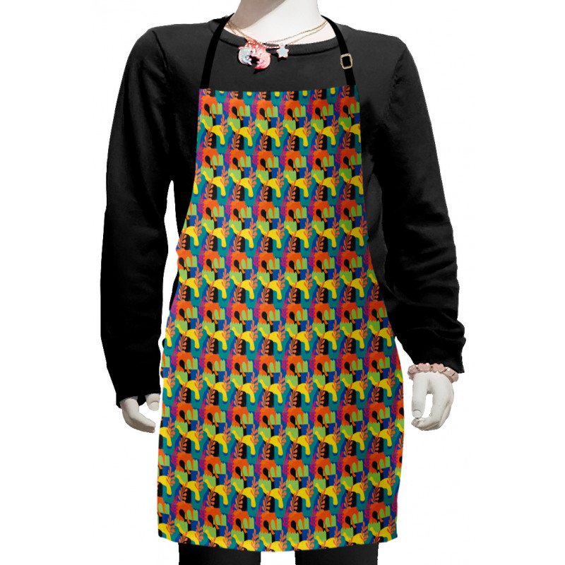 Abstract Leaves Curves Kids Apron