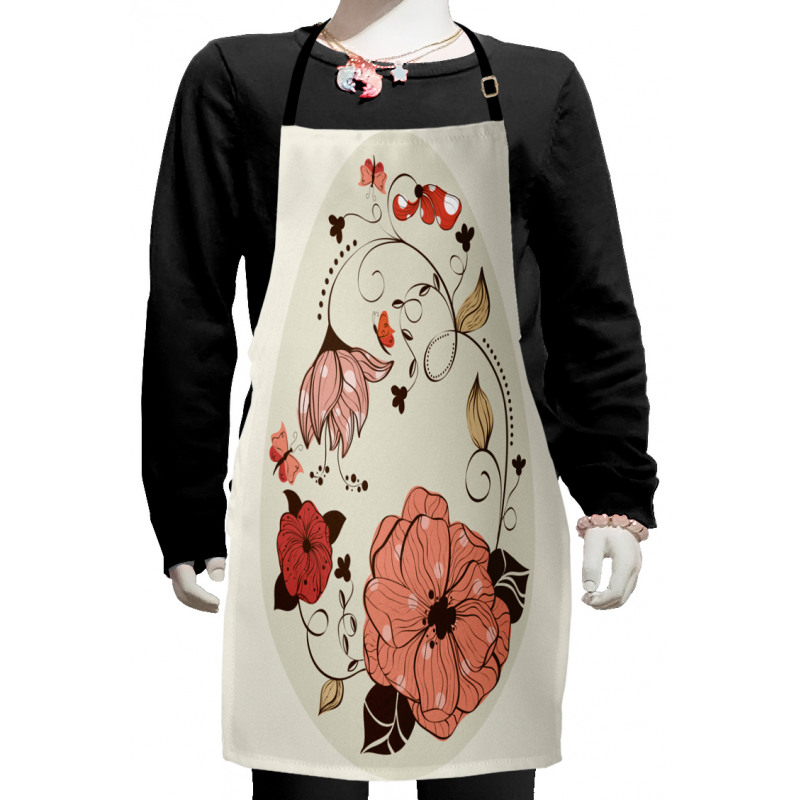 Flowers Ornate Egg Shape Kids Apron