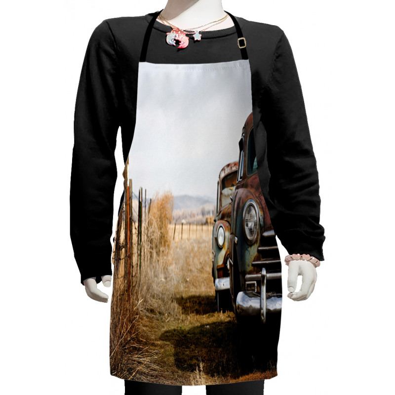 Rusty Trucks Rural View Kids Apron