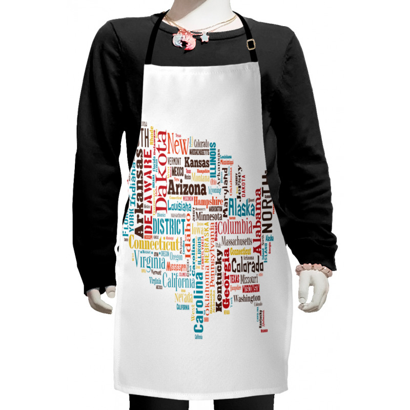 Map Cities Towns Names Kids Apron