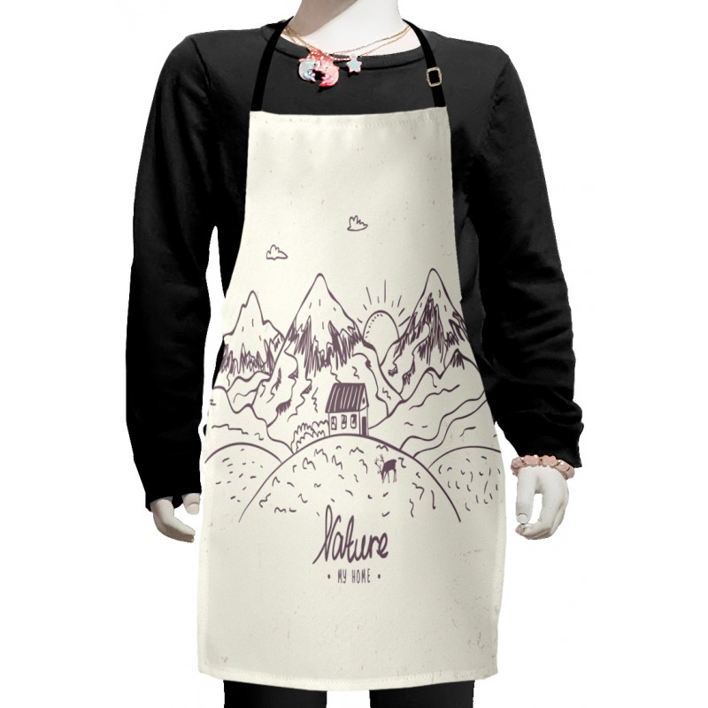 Doodle Mountain Deer House Kids Apron