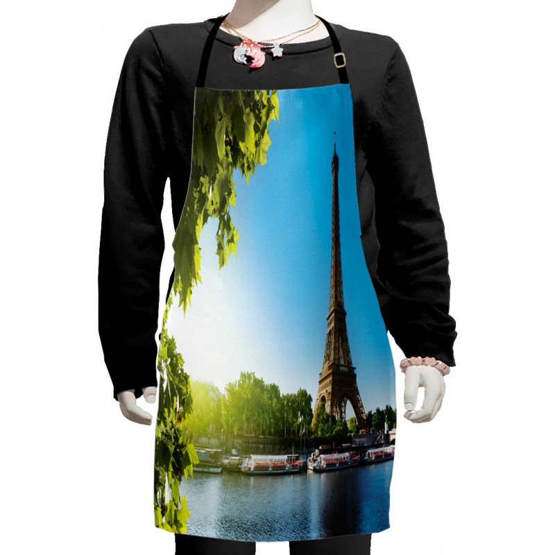 Sunny Day Eiffel Tower River Kids Apron