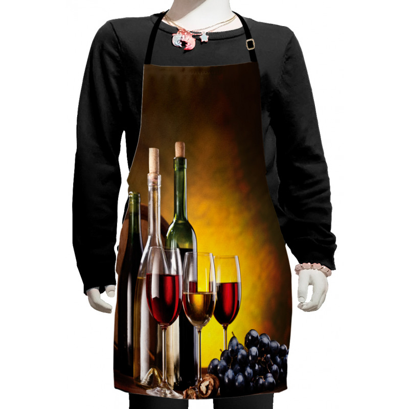 Grapes Bottles and Glasses Kids Apron