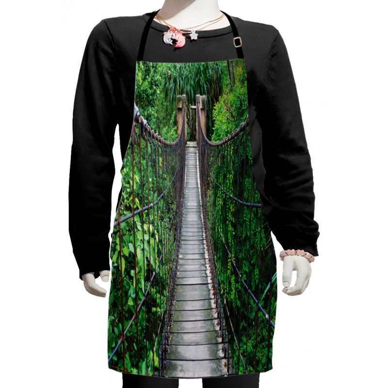 Rope Bridge in a Rainforest Kids Apron