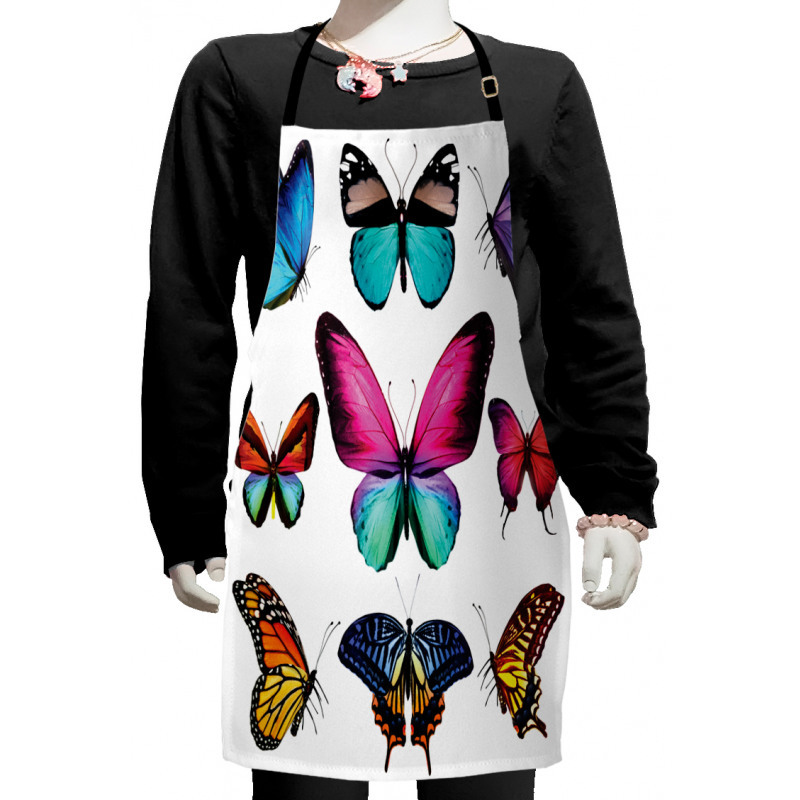 Vibrant Butterflies Set Kids Apron