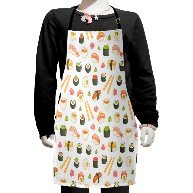 Japanese Cuisine Cartoon Art Kids Apron