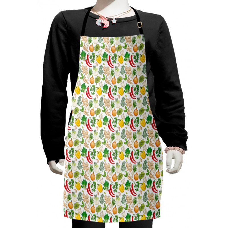 Herbs Spinach Parsley Kids Apron