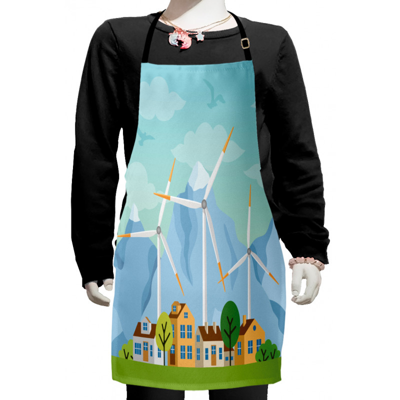 Houses Mountains Country Kids Apron