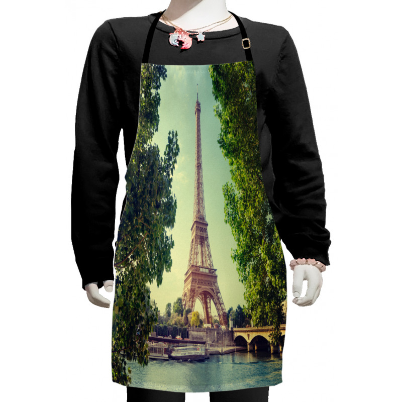 Eiffel Tower Seine River Kids Apron