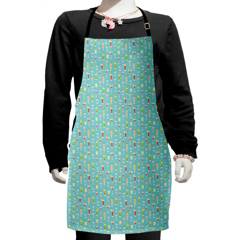 Party Beverages Pattern Kids Apron