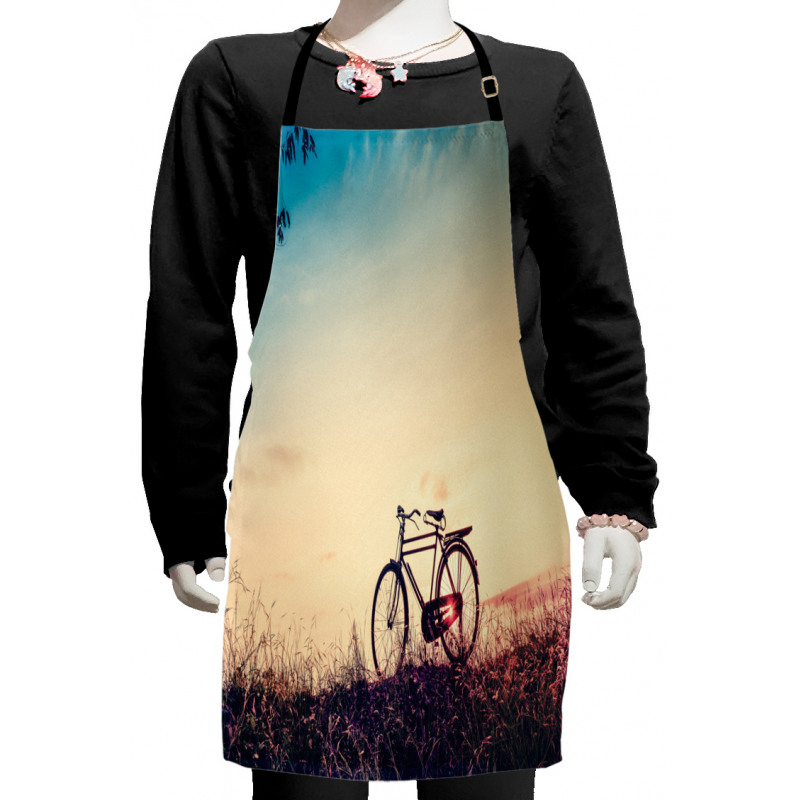 Sunset Bicycle Pastel Kids Apron