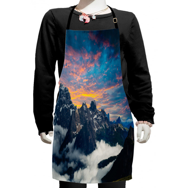 Alpine Clouds Foggy Kids Apron