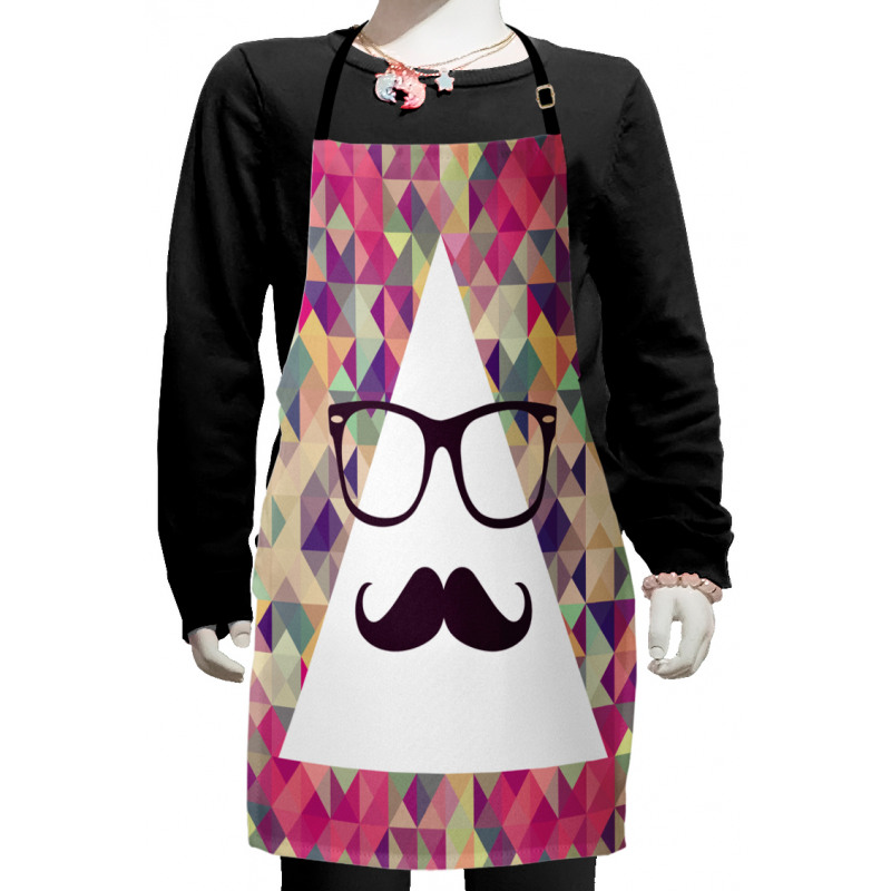 Hipster Mustache Glasses Kids Apron