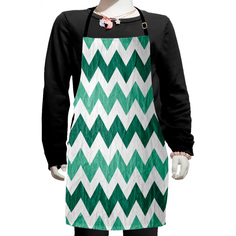 Pastel Chevrons Green Kids Apron