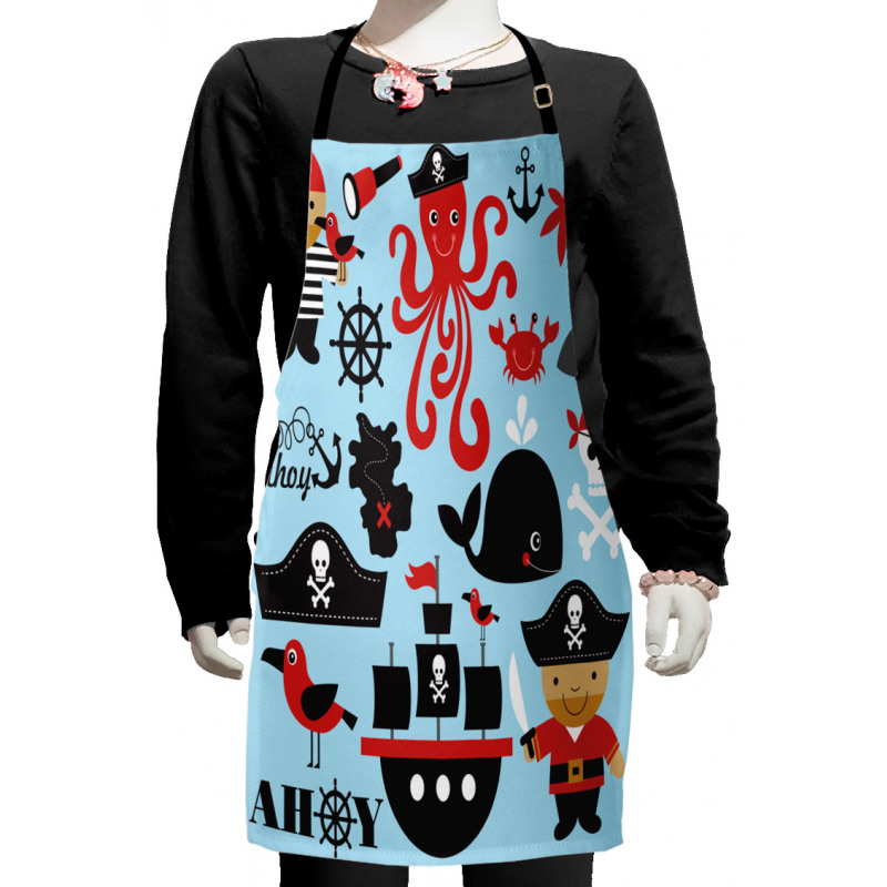 Cartoon Marine Adventure Kids Apron