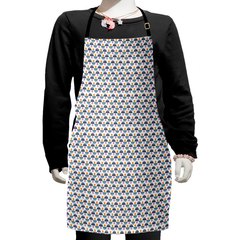 Retro Style Circles Dots Kids Apron