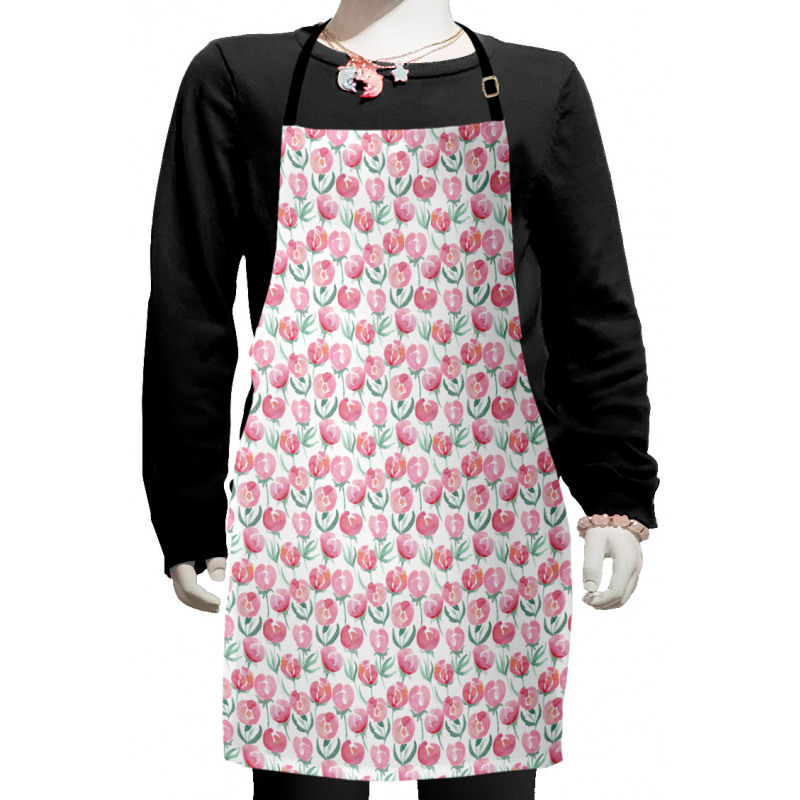 Watercolor Pink Tones Flower Kids Apron