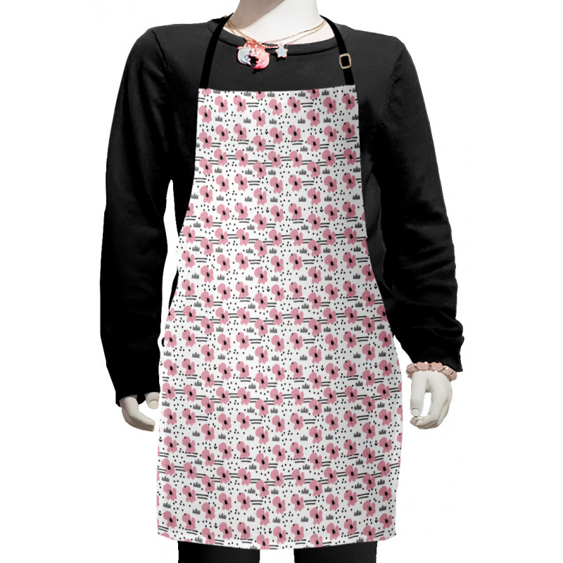 Scandinavian Floral Motif Kids Apron