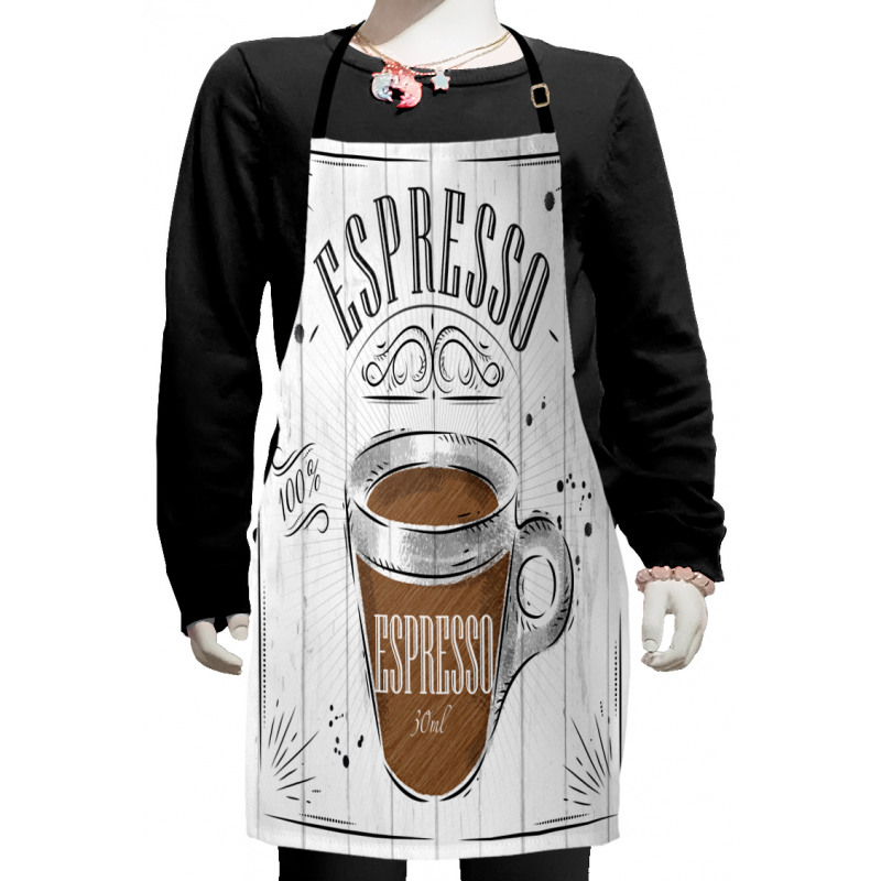 Caffeine Theme with Motifs Kids Apron