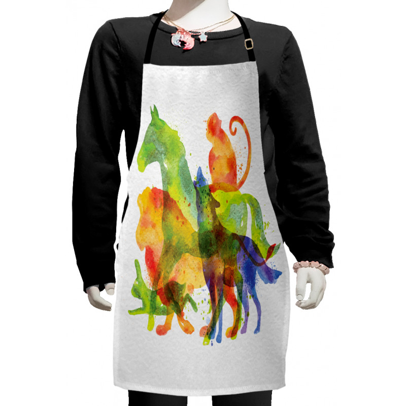 Watercolor Illustrations Kids Apron