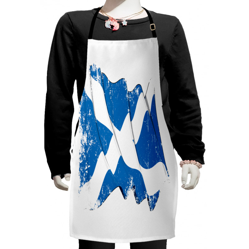 Waving Scotch Flag Emblem Kids Apron