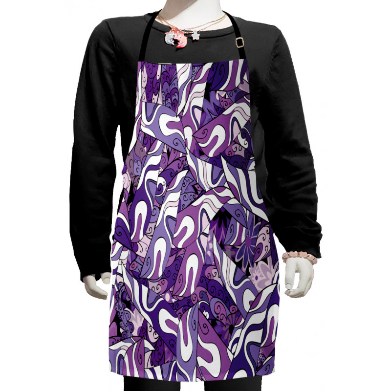 Lilac Strokes Motifs Kids Apron