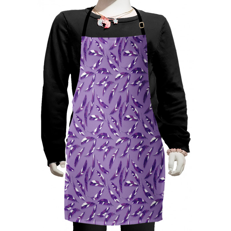 Lilac Delicate Feathers Kids Apron